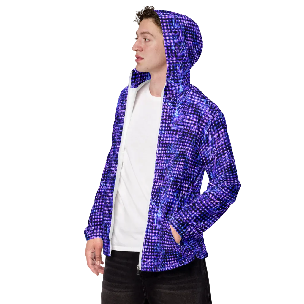 Ultraviolet Circuit on Men's Windbreaker — Left Front