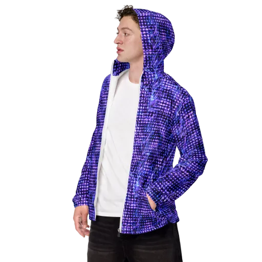 Ultraviolet Circuit on a Men's Windbreaker