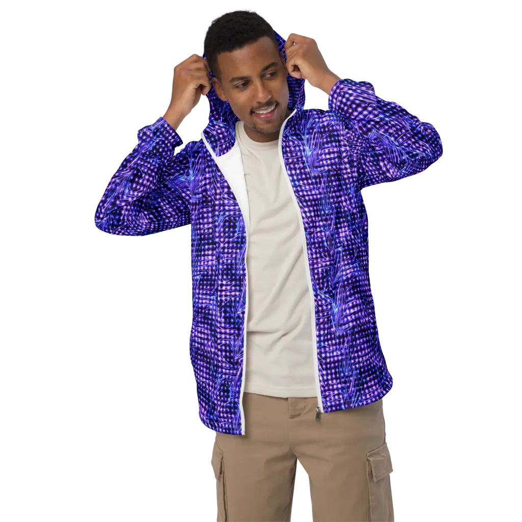 Ultraviolet Circuit on Men's Windbreaker — Front