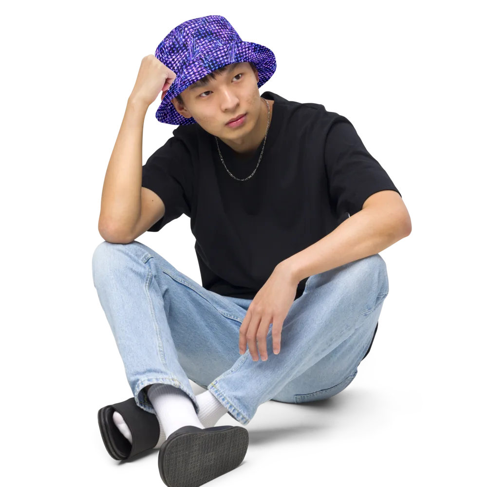 Ultraviolet Circuit on Reversible Bucket Hat — Front 2 Inside