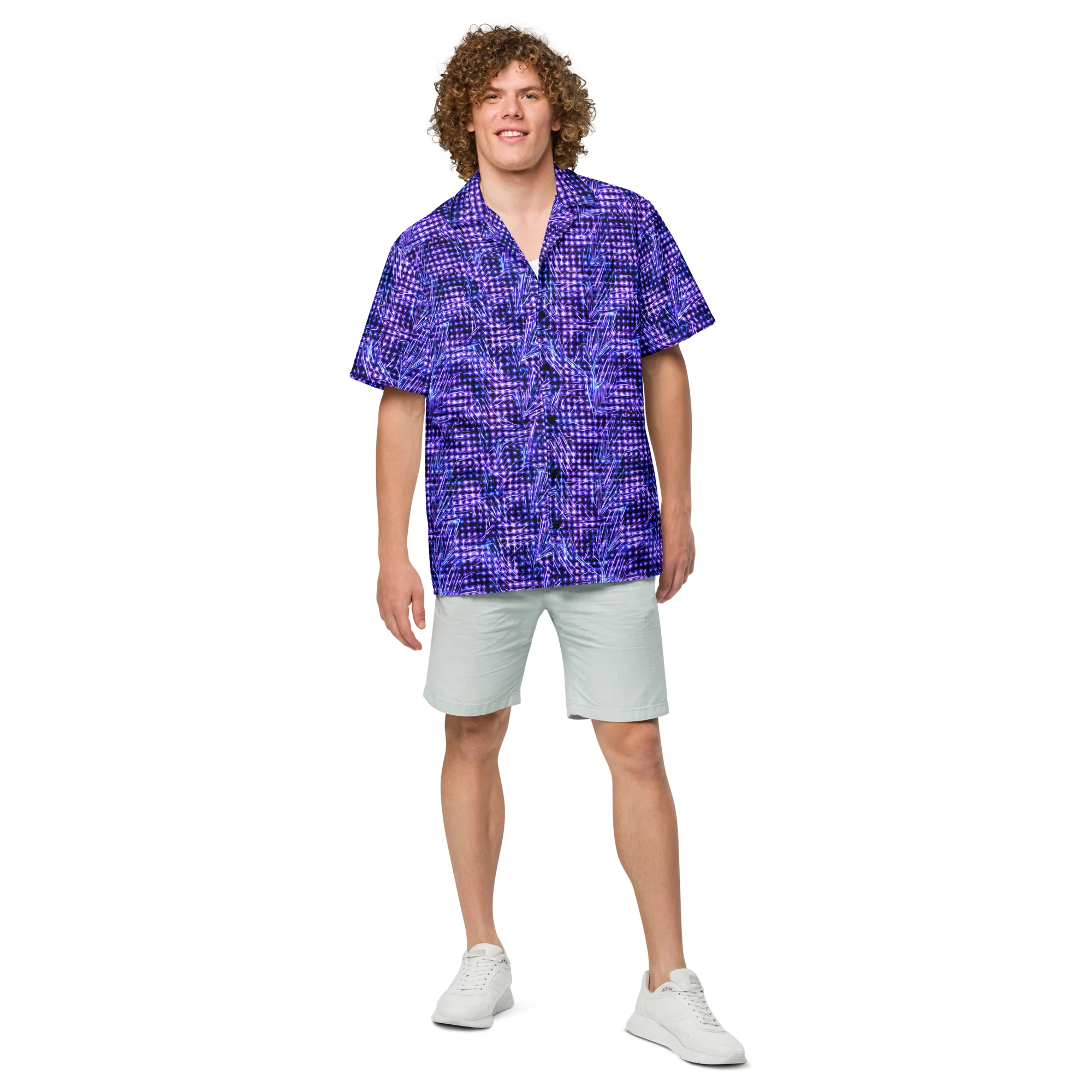 Ultraviolet Circuit on Button Shirt — Front
