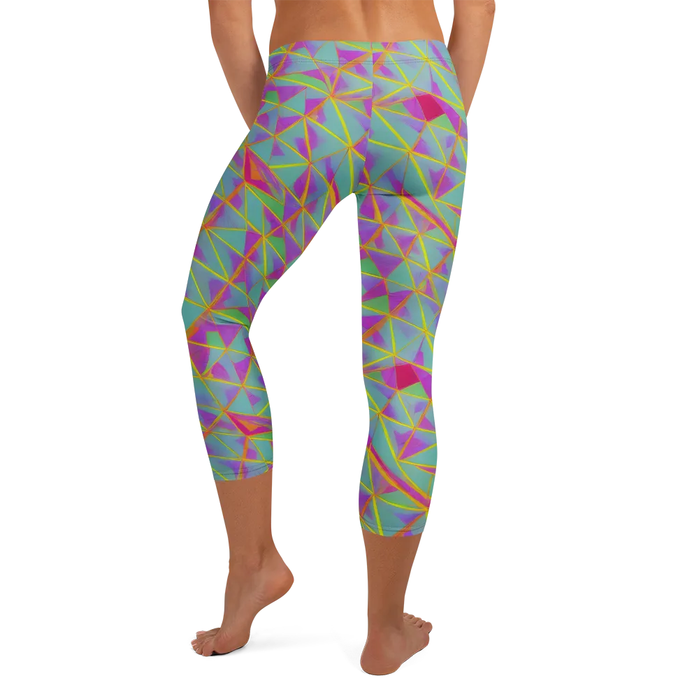 Prismatic Pulse on Capri Leggings — Back