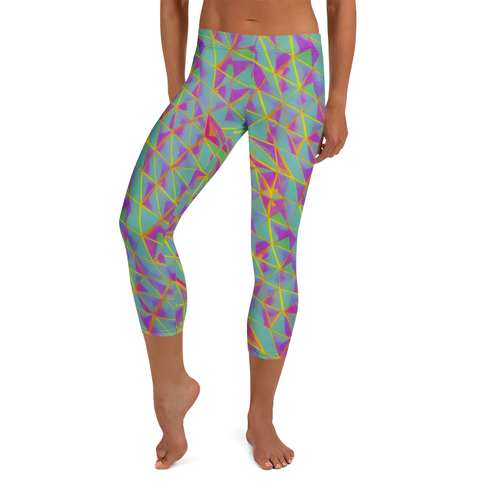Prismatic Pulse on Capri Leggings — Front