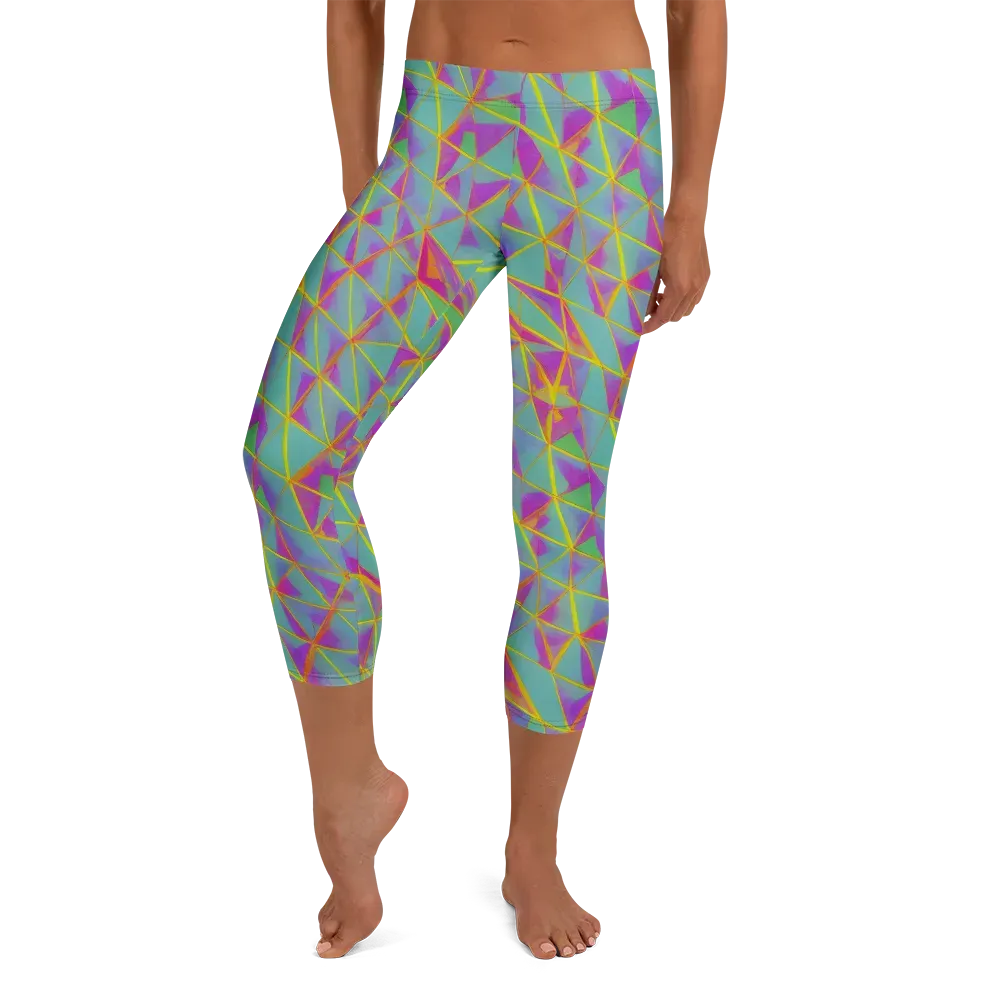 Prismatic Pulse on Capri Leggings — Front