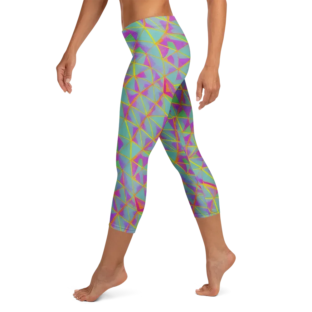 Prismatic Pulse on Capri Leggings — Left