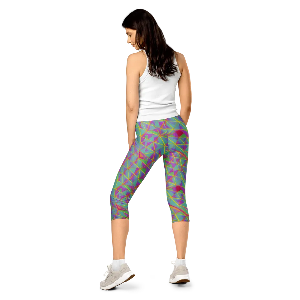 Prismatic Pulse on Capri Leggings — Back
