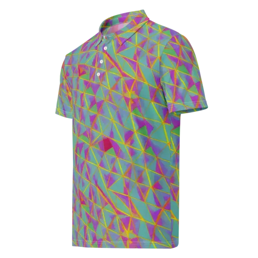 Prismatic Pulse on a Men's Slim Fit Polo Shirt