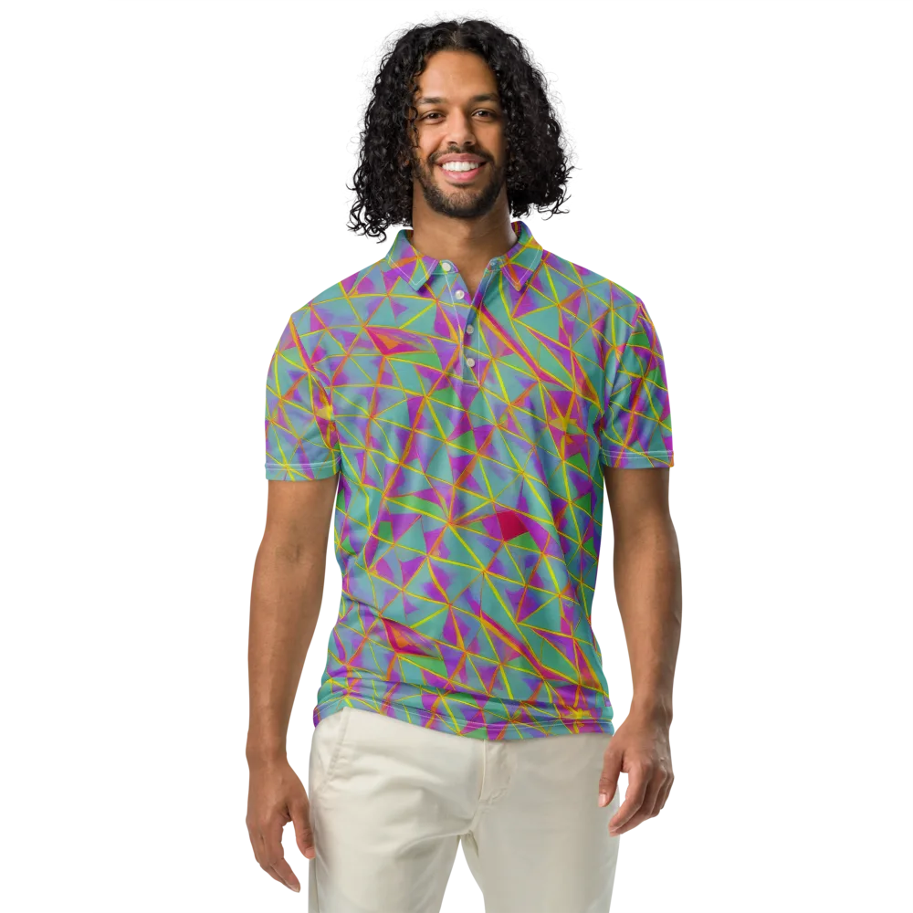 Prismatic Pulse on Men's Slim Fit Polo Shirt — Front
