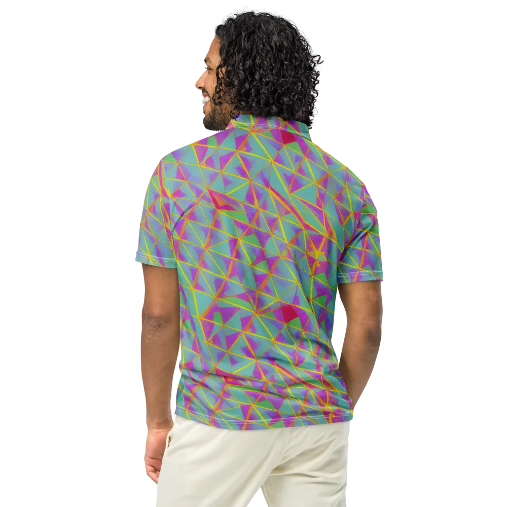 Prismatic Pulse on Men's Slim Fit Polo Shirt — Back