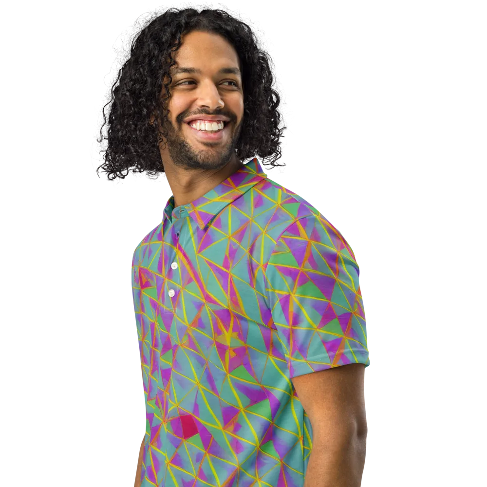 Prismatic Pulse on Men's Slim Fit Polo Shirt — Left Front