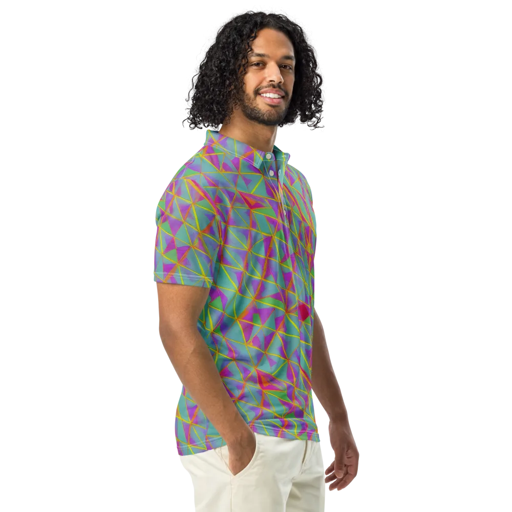 Prismatic Pulse on Men's Slim Fit Polo Shirt — Right Front