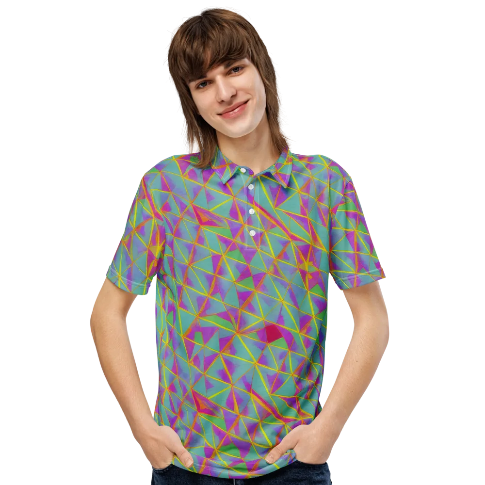 Prismatic Pulse on Men's Slim Fit Polo Shirt — Front