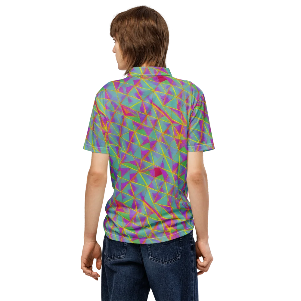 Prismatic Pulse on Men's Slim Fit Polo Shirt — Back