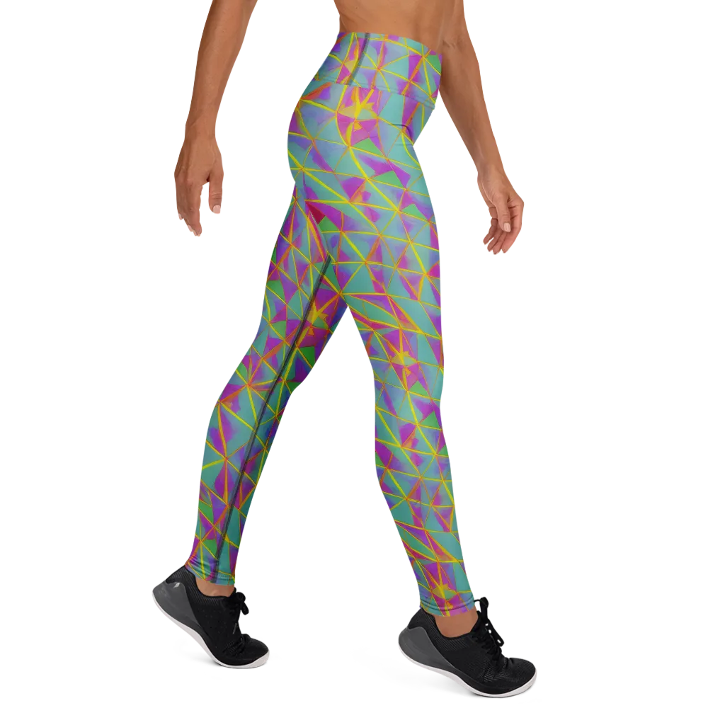 Prismatic Pulse on Yoga Leggings — Right