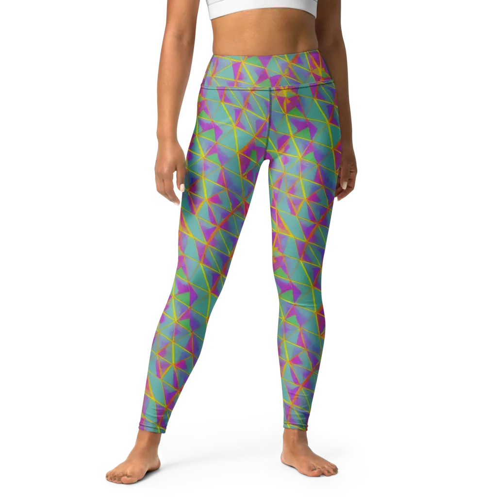 Prismatic Pulse on Yoga Leggings — Front