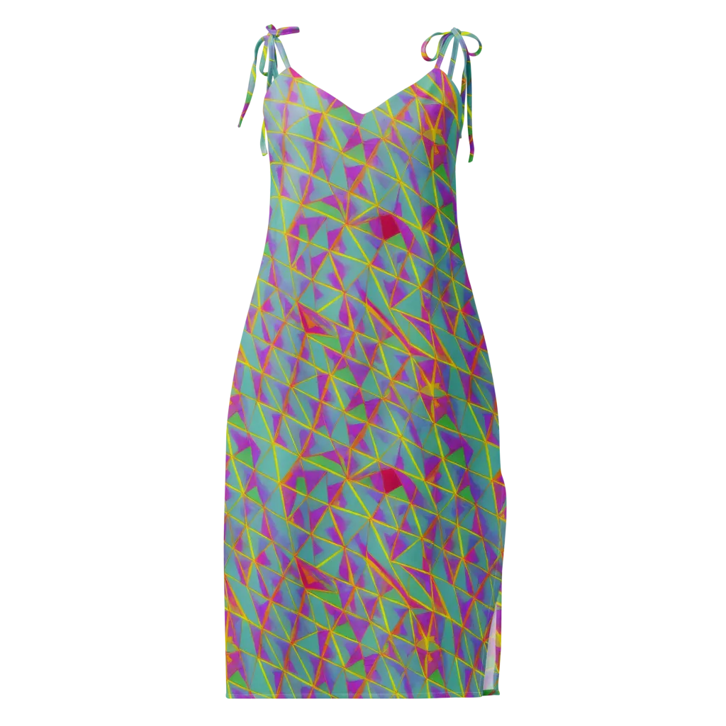 Prismatic Pulse on Slip Dress — Front
