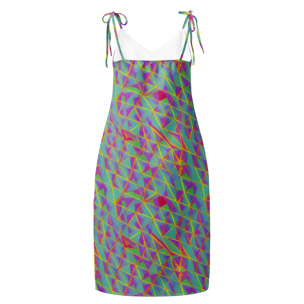 Prismatic Pulse on Slip Dress — Back