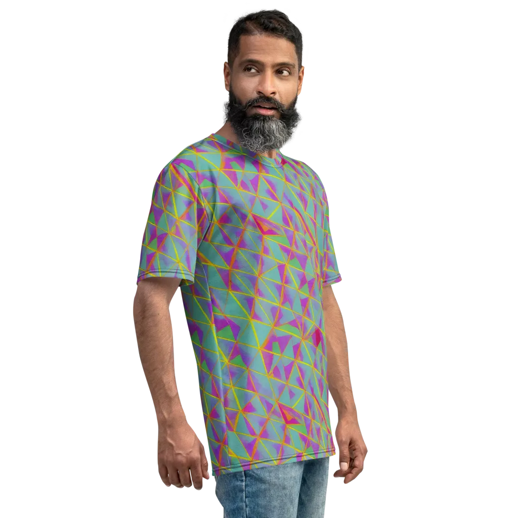 Prismatic Pulse on Men's Crew Neck T-Shirt — Right