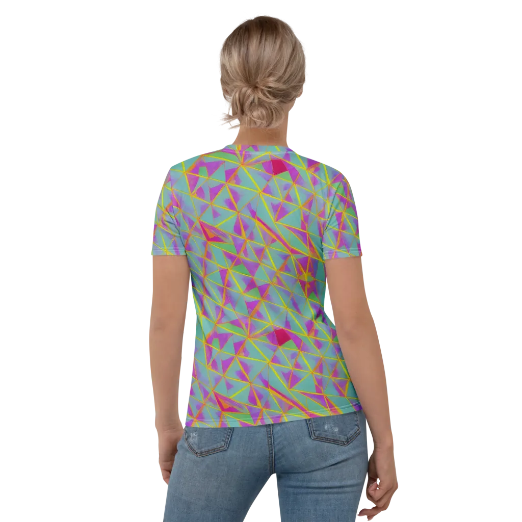 Prismatic Pulse on Women's Crew Neck T-Shirt — Back