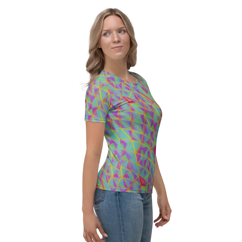Prismatic Pulse on Women's Crew Neck T-Shirt — Right
