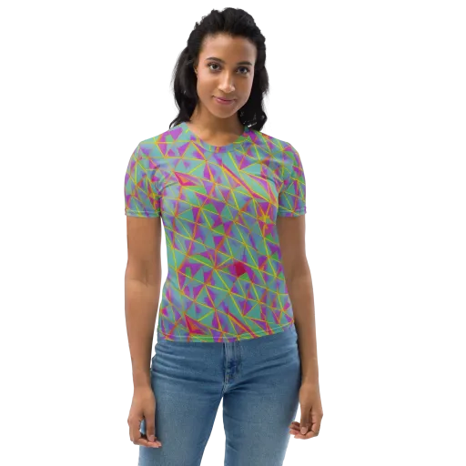 Prismatic Pulse on a Women's Crew Neck T-Shirt