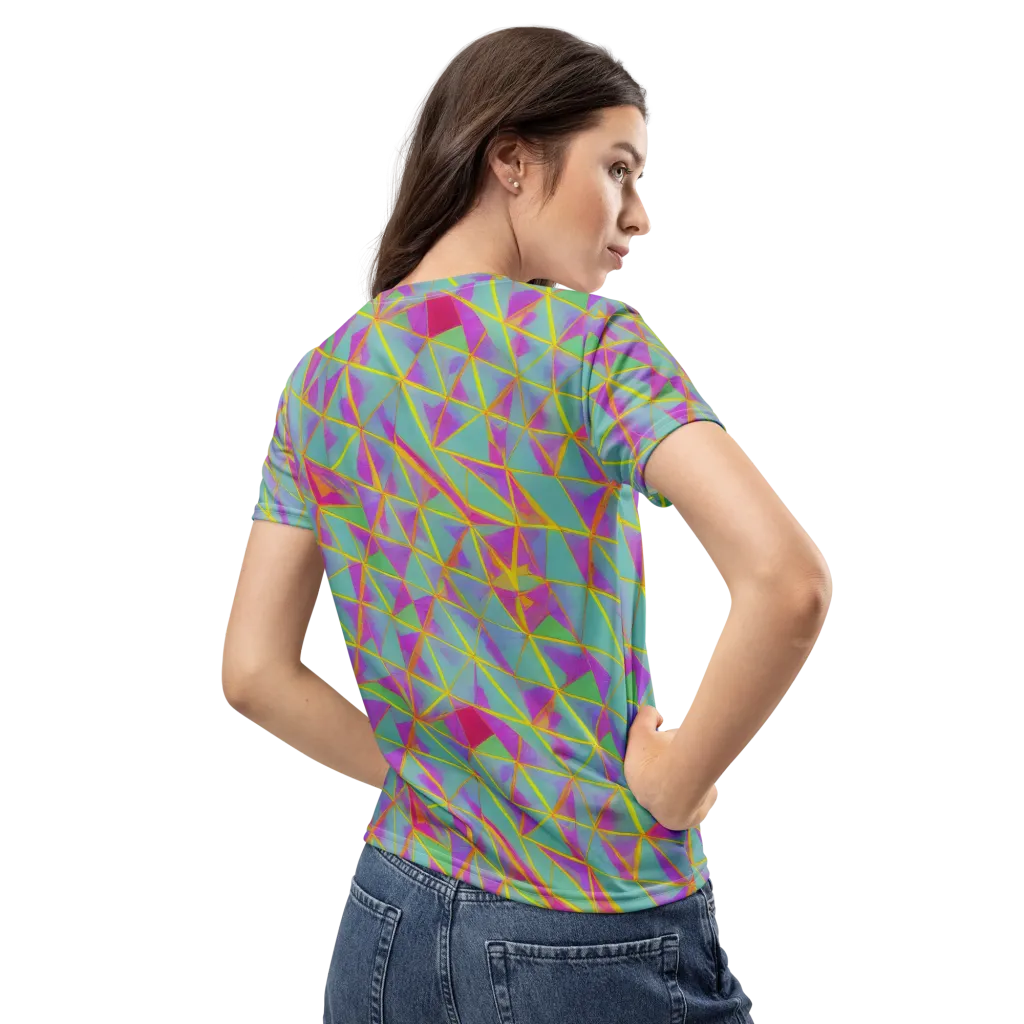 Prismatic Pulse on Women's Crew Neck T-Shirt — Back