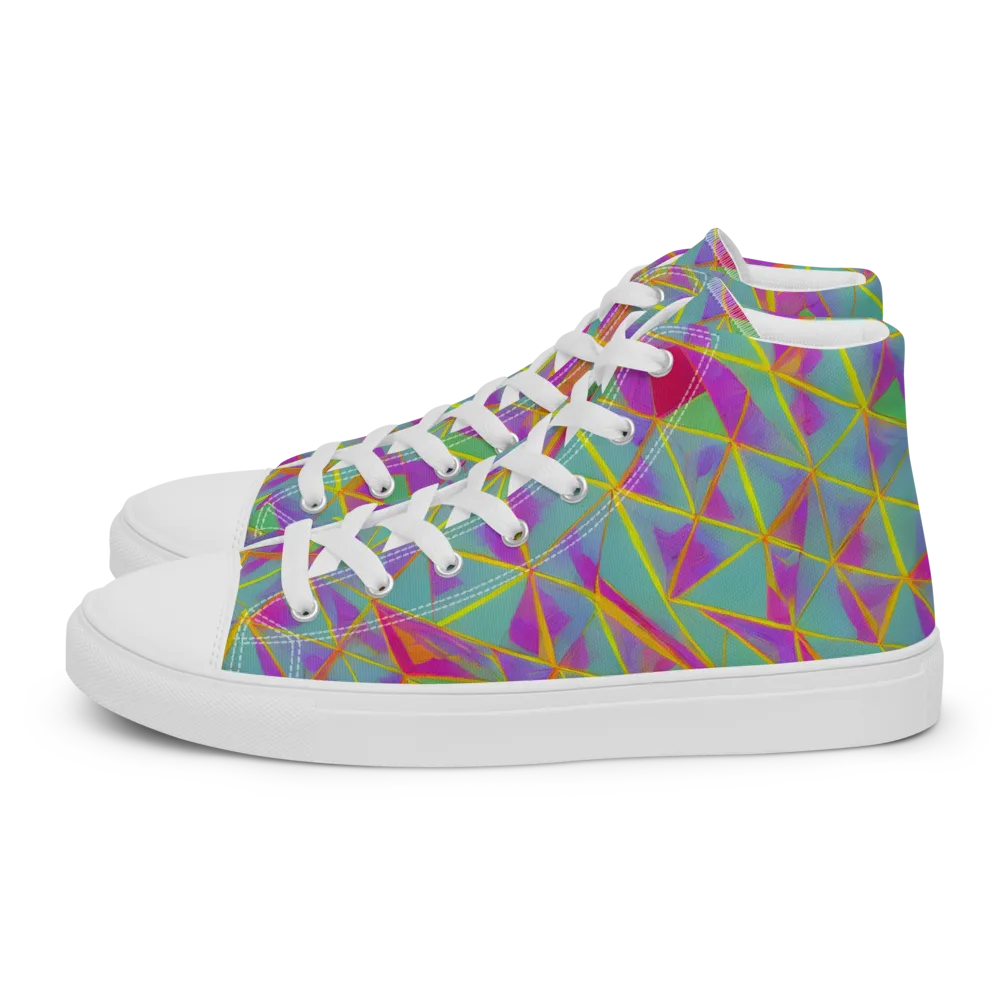 Prismatic Pulse on Women's High Top Canvas Shoes — Left