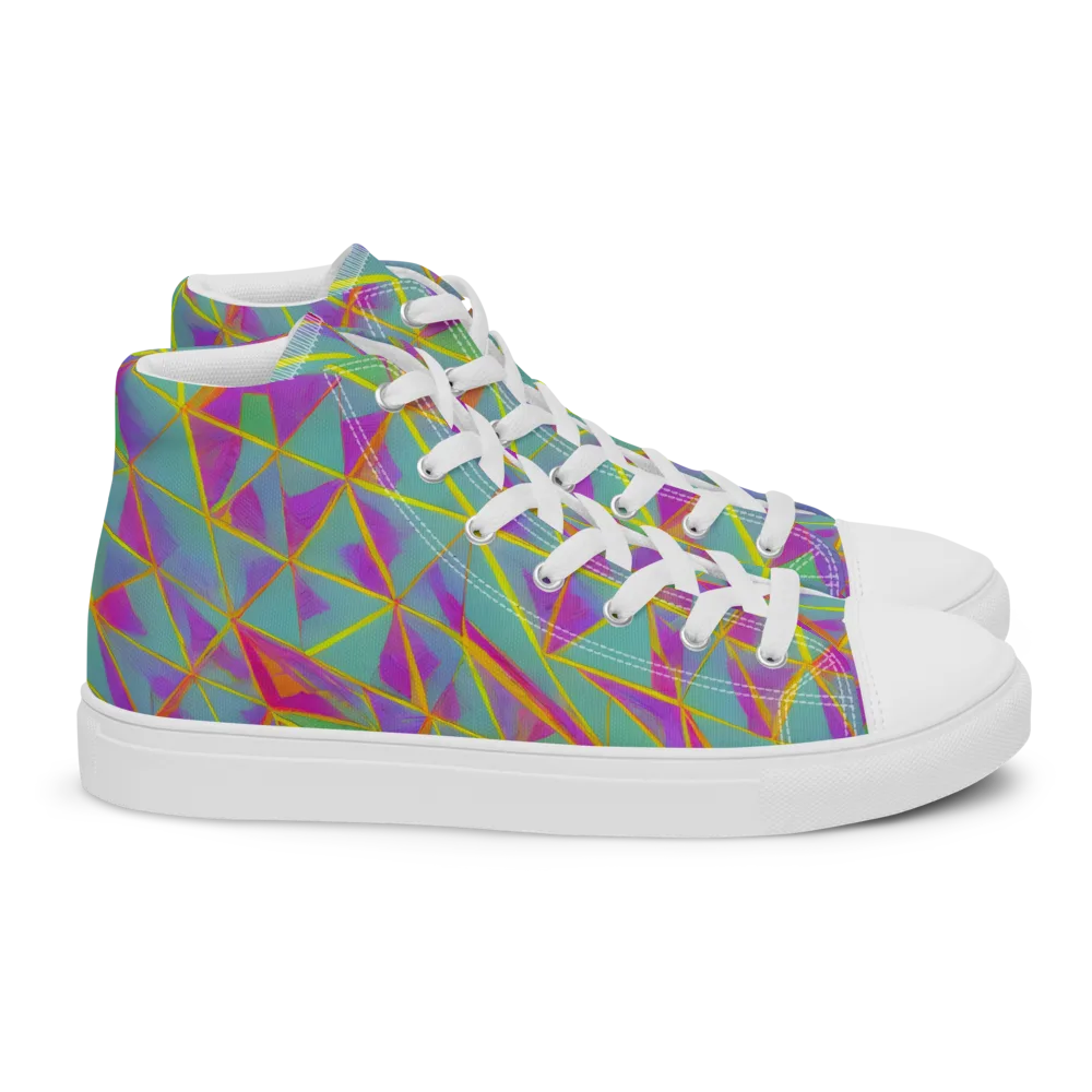Prismatic Pulse on Women's High Top Canvas Shoes — Right