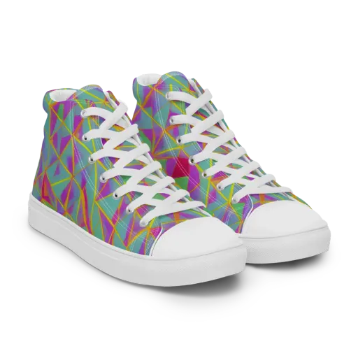 Prismatic Pulse on a Women's High Top Canvas Shoes