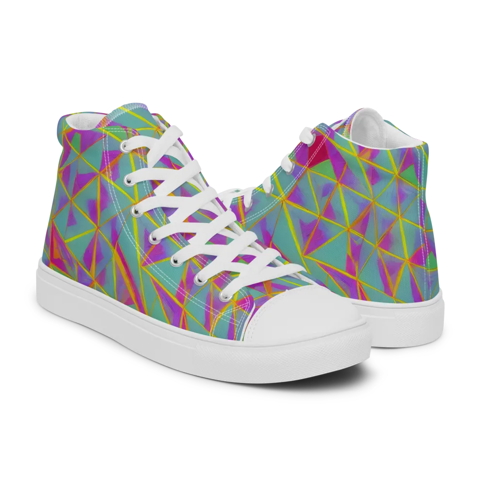 Prismatic Pulse on Women's High Top Canvas Shoes — Right
