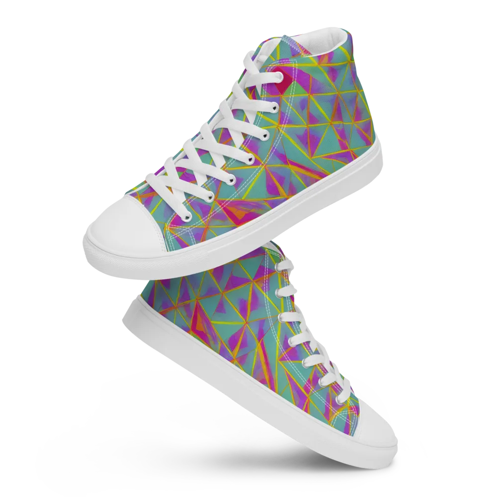 Prismatic Pulse on Women's High Top Canvas Shoes — Front