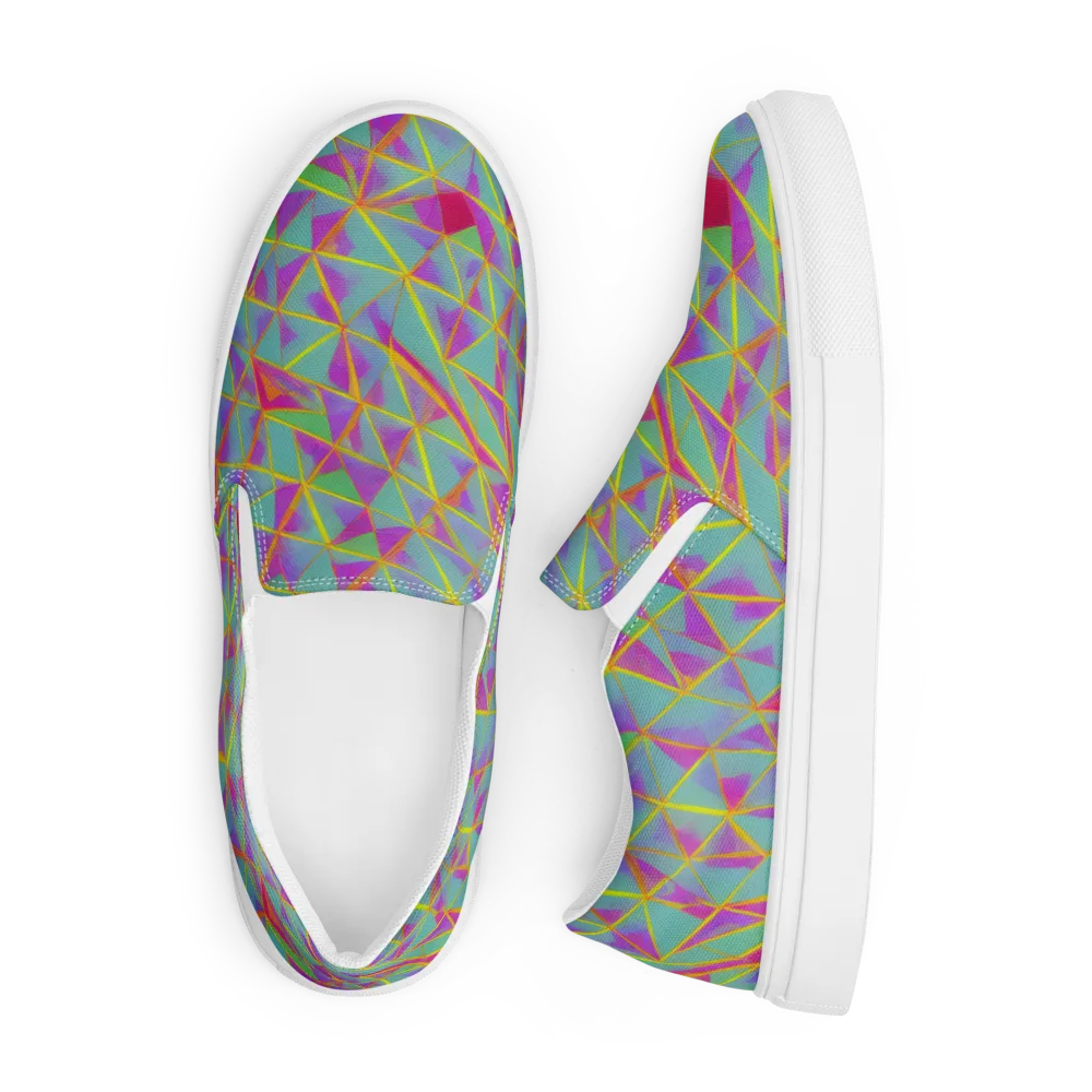 Prismatic Pulse on Men's Slip-On Canvas Shoes — Front