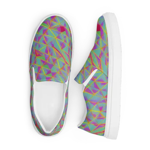 Prismatic Pulse on a Men's Slip-On Canvas Shoes