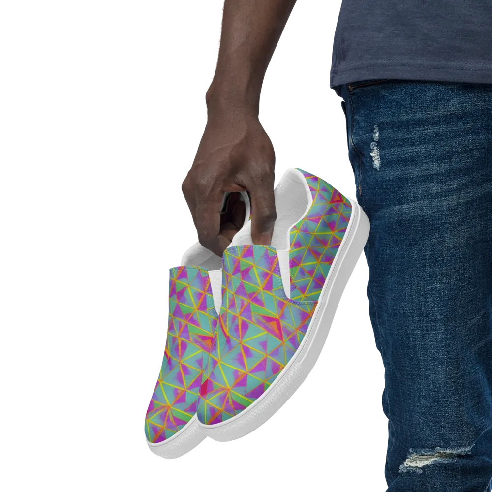 Prismatic Pulse on Men's Slip-On Canvas Shoes — Left Front