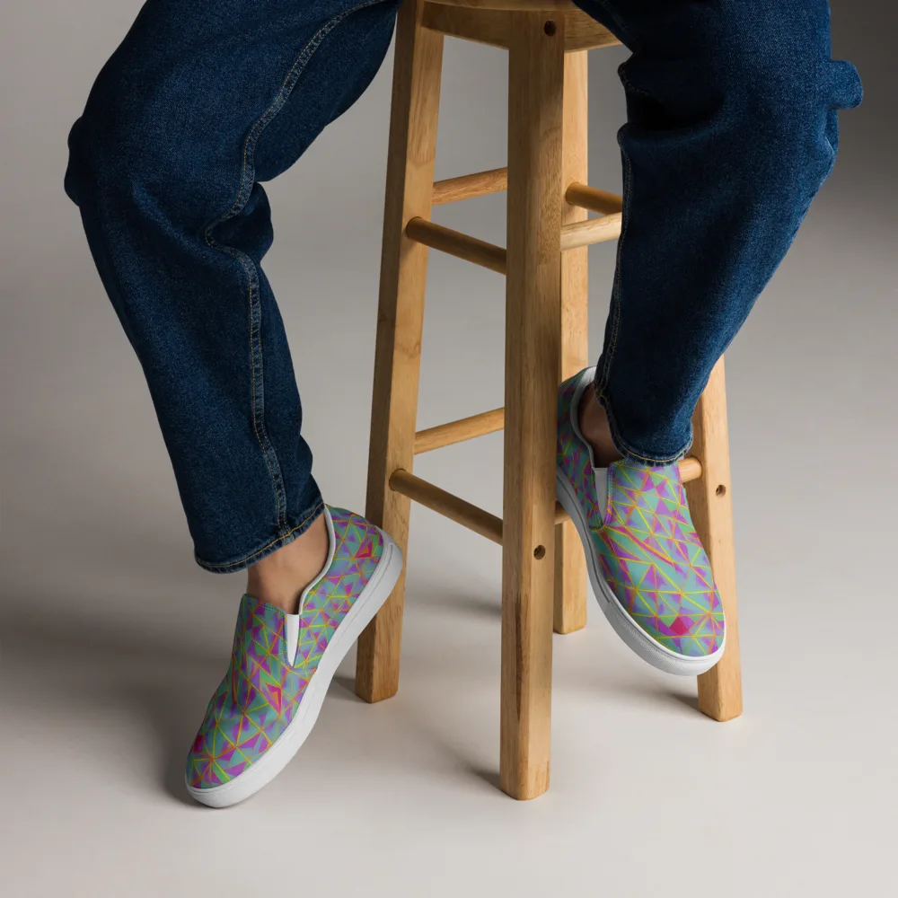 Prismatic Pulse on Men's Slip-On Canvas Shoes — Front