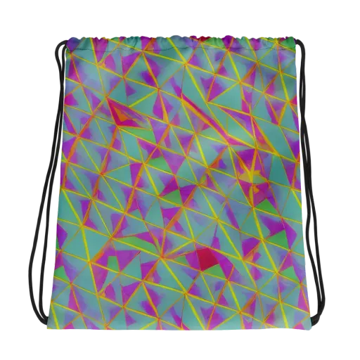 Prismatic Pulse on a Drawstring Bag