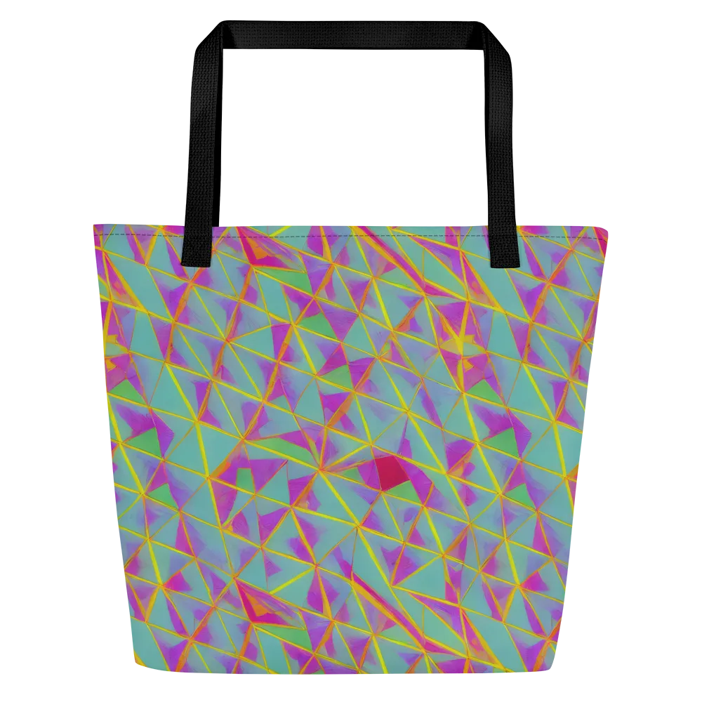 Prismatic Pulse on Large Tote Bag W/ Pocket — Front