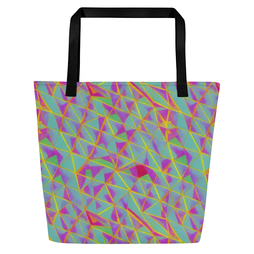 Prismatic Pulse on Large Tote Bag W/ Pocket — Front