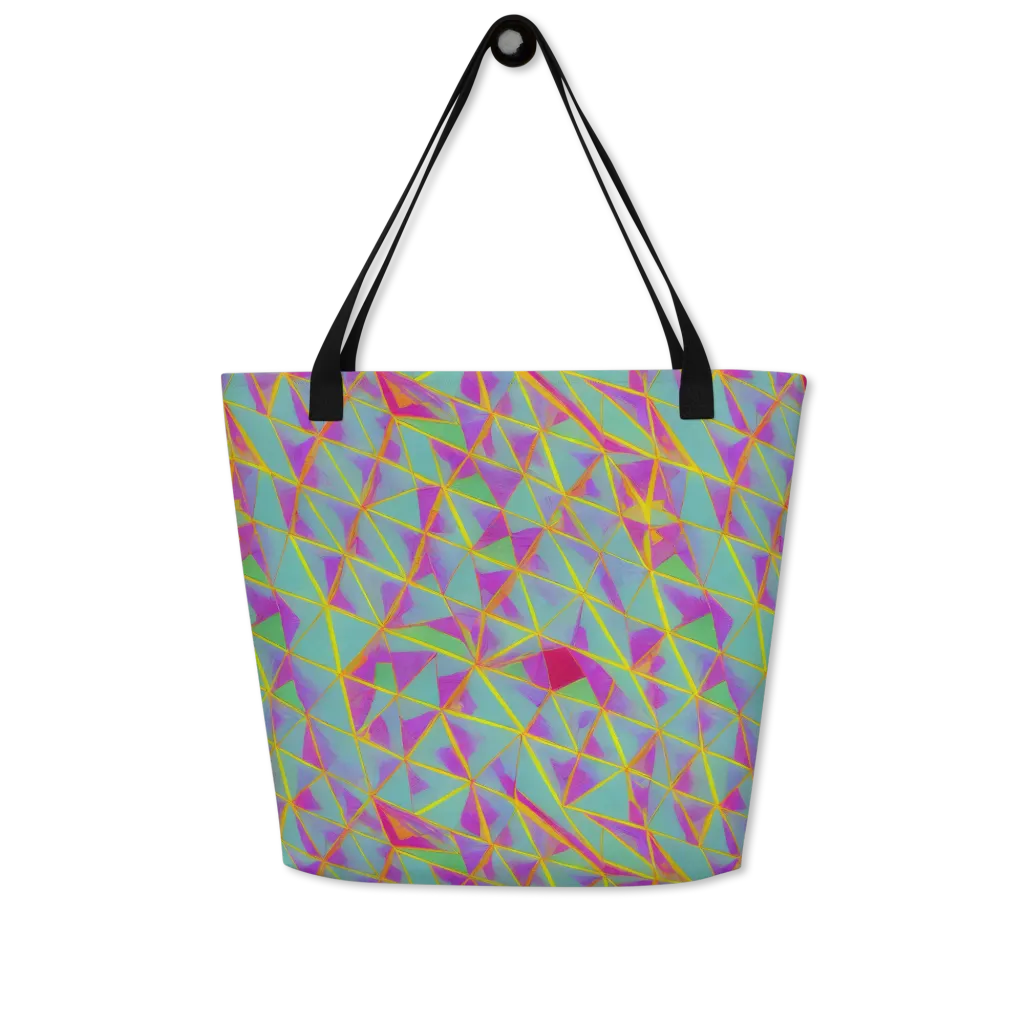 Prismatic Pulse on Large Tote Bag W/ Pocket — Front