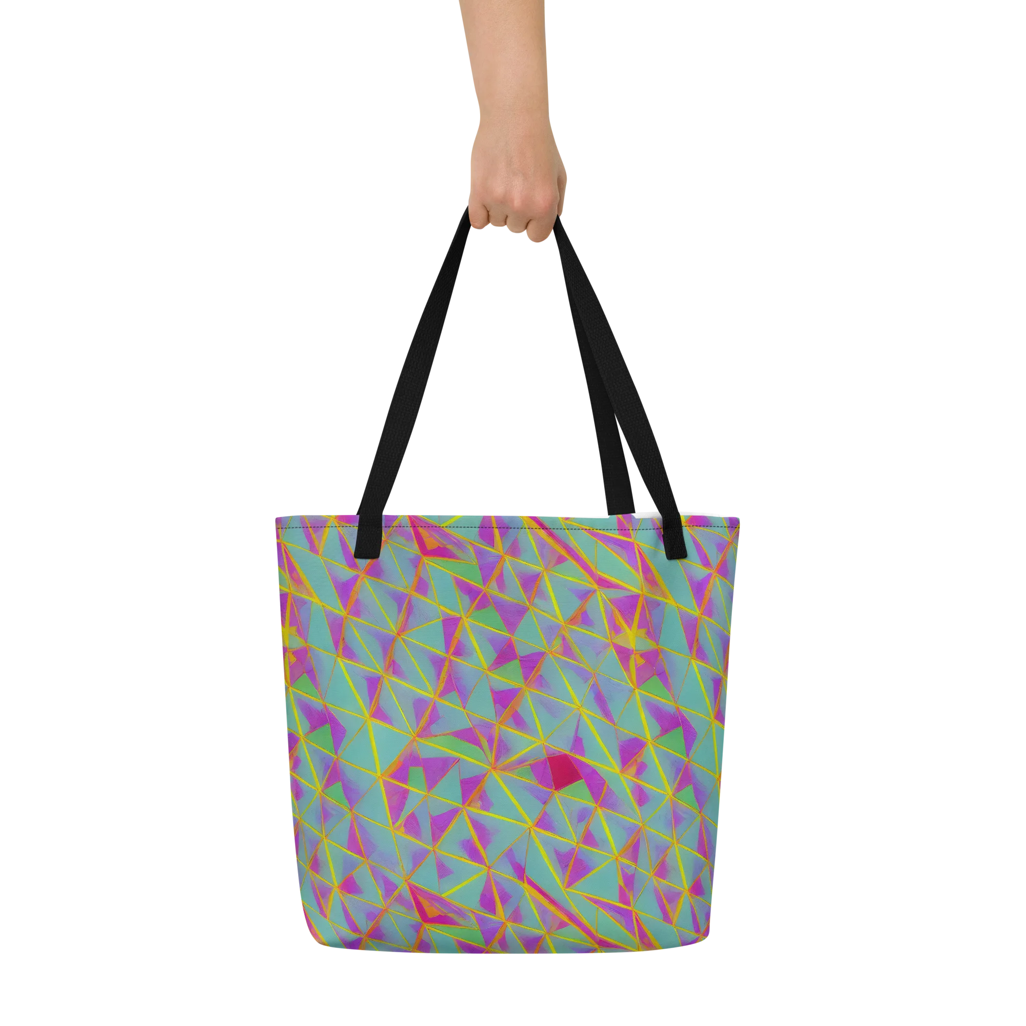 Prismatic Pulse on Large Tote Bag W/ Pocket — Front