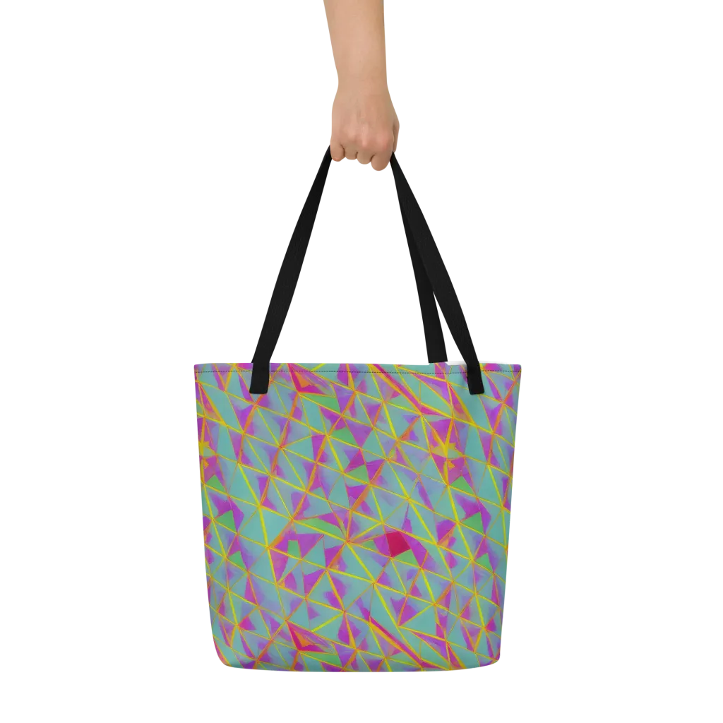 Prismatic Pulse on Large Tote Bag W/ Pocket — Front