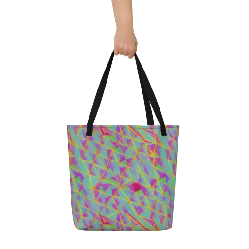 Prismatic Pulse on a Large Tote Bag W/ Pocket