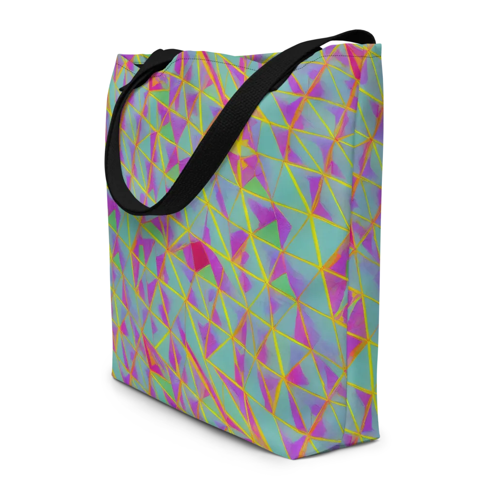 Prismatic Pulse on Large Tote Bag W/ Pocket — Front