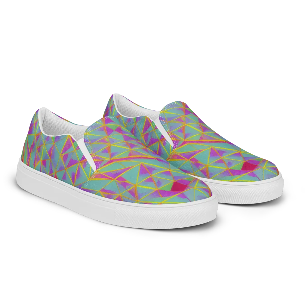Prismatic Pulse on Women's Slip-On Canvas Shoes — Right Front