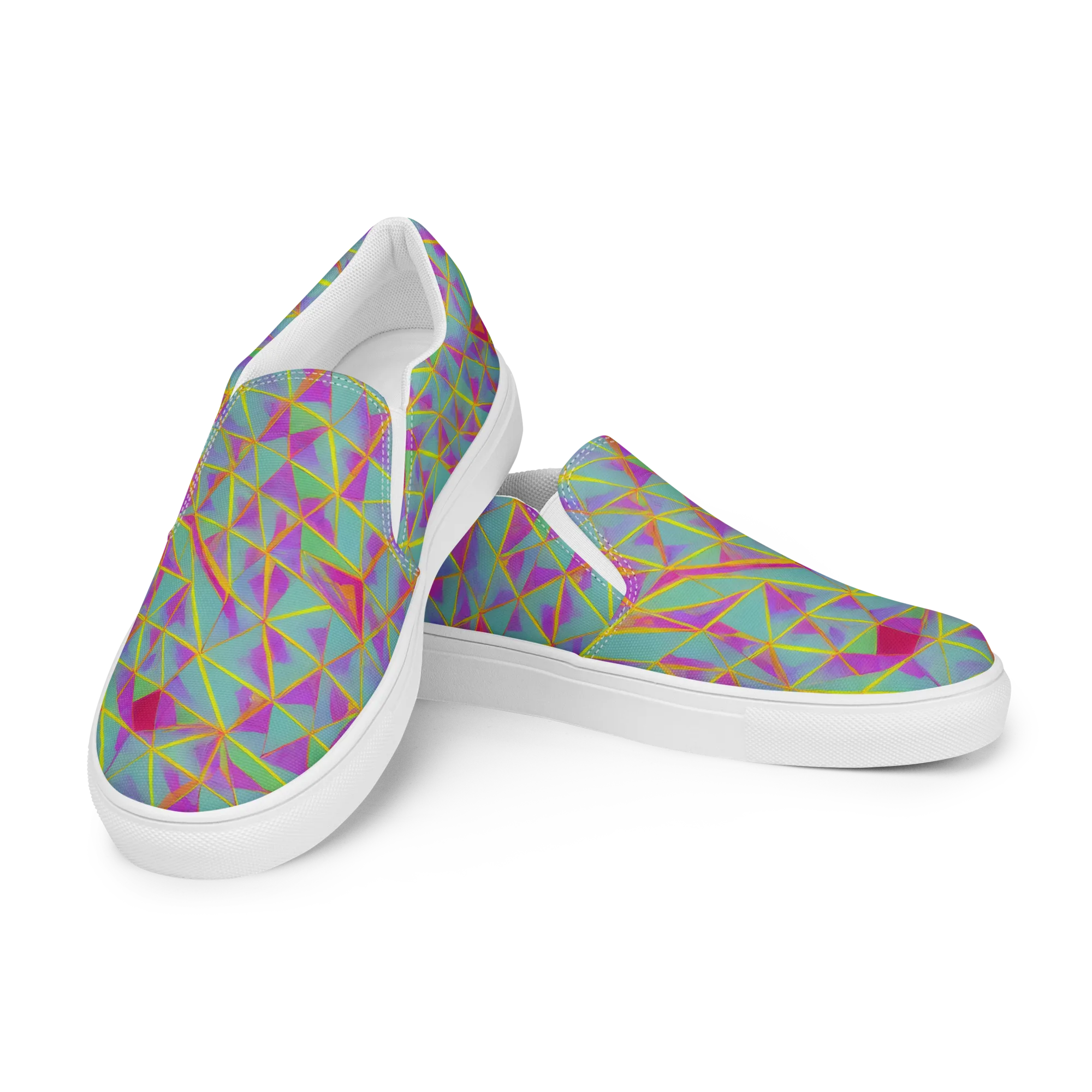 Prismatic Pulse on Women's Slip-On Canvas Shoes — Left Front