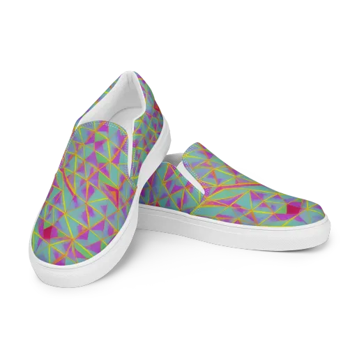 Prismatic Pulse on a Women's Slip-On Canvas Shoes