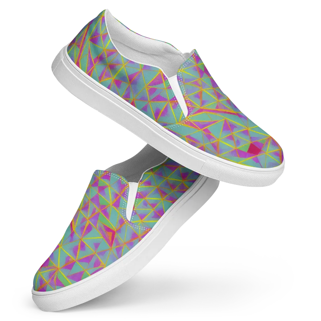 Prismatic Pulse on Women's Slip-On Canvas Shoes — Front