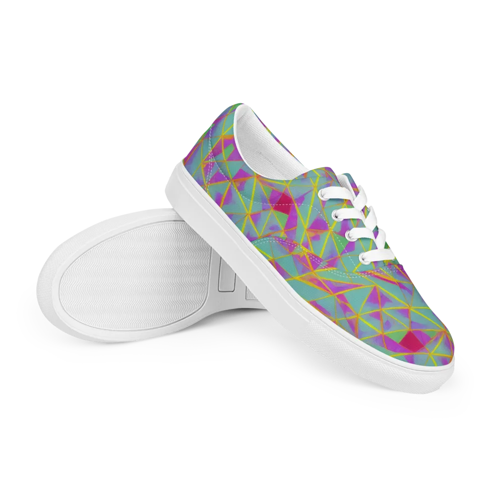 Prismatic Pulse on Men's Lace-Up Canvas Shoes — Right Front