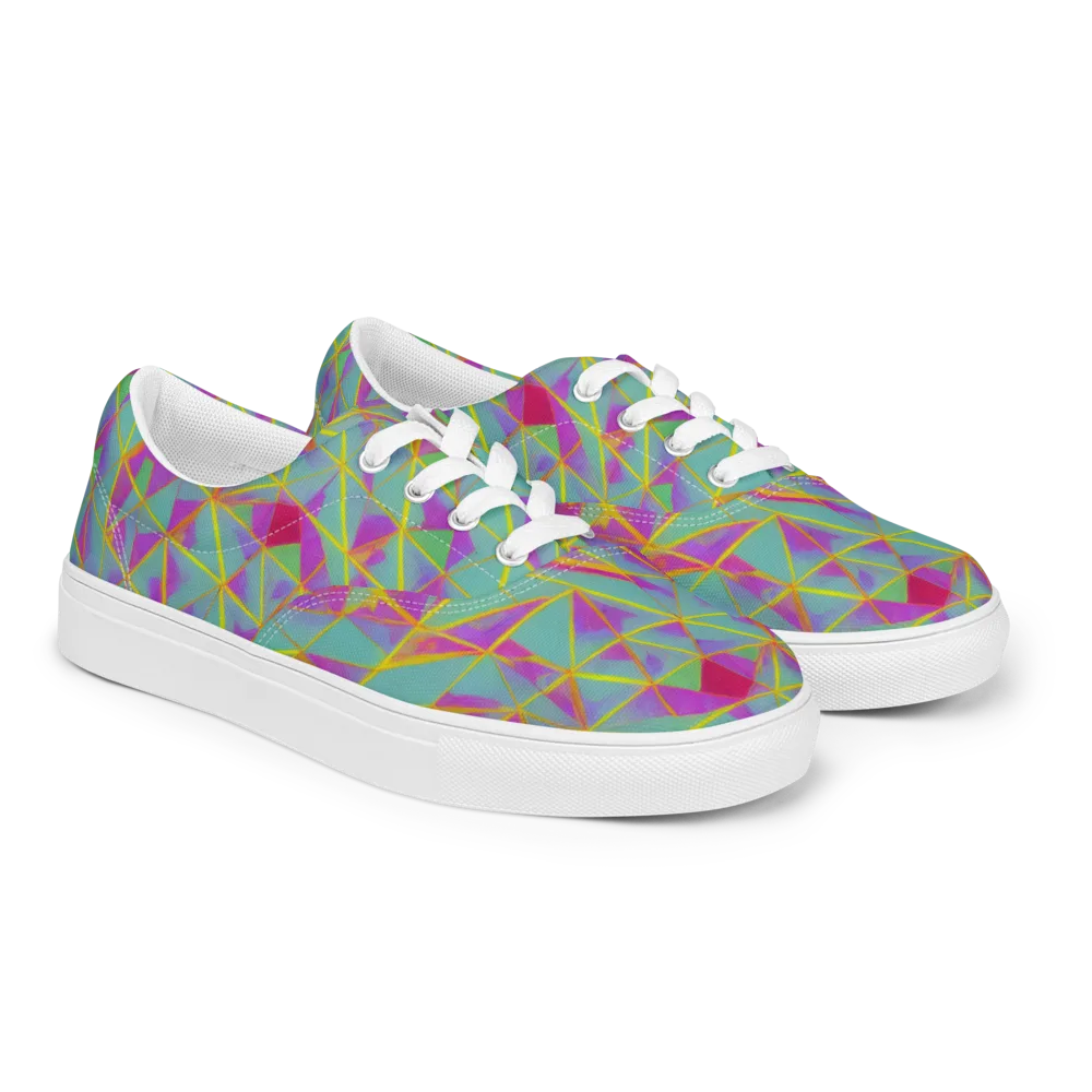 Prismatic Pulse on Men's Lace-Up Canvas Shoes — Right Front