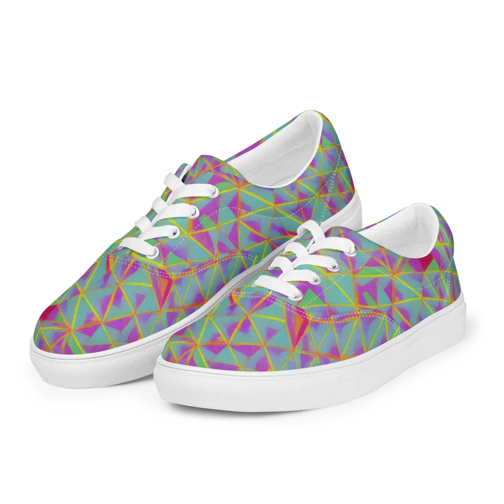 Prismatic Pulse on Men's Lace-Up Canvas Shoes — Left Front